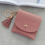 Portafoglio da donna alla moda in pelle corta Mini porta carte d'identità casual Borse da donna Pochette con moneta Borsa con nappa