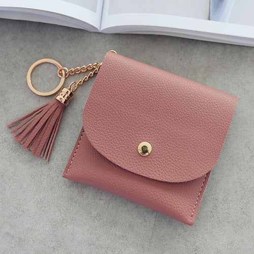Portafoglio da donna alla moda in pelle corta Mini porta carte d'identità casual Borse da donna Pochette con moneta Borsa con nappa