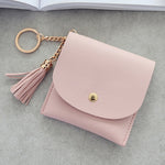 Portafoglio da donna alla moda in pelle corta Mini porta carte d'identità casual Borse da donna Pochette con moneta Borsa con nappa