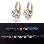 Orecchini con pietra di zirconi cubici in vero argento sterling 925 a forma di cuore carino, Gold with white Zirconia, Platinum with white Zirconia, Platinum with Pink Zirconia, Platinum with Purple Zirconia, Platinum with Light blue Zirconia          ...