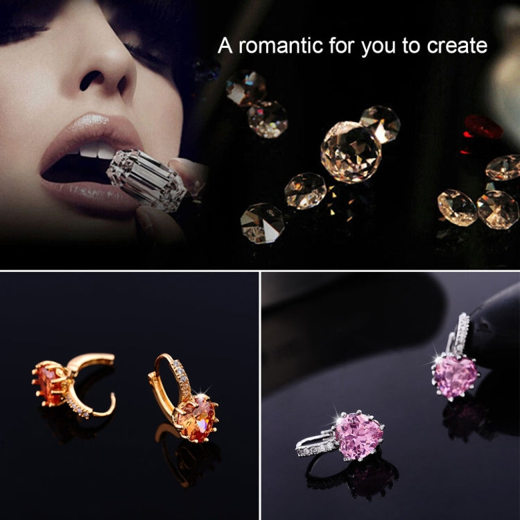 Orecchini con pietra di zirconi cubici in vero argento sterling 925 a forma di cuore carino, Gold with white Zirconia, Platinum with white Zirconia, Platinum with Pink Zirconia, Platinum with Purple Zirconia, Platinum with Light blue Zirconia          ...