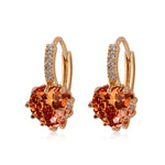 Orecchini con pietra di zirconi cubici in vero argento sterling 925 a forma di cuore carino, Gold with white Zirconia, Platinum with white Zirconia, Platinum with Pink Zirconia, Platinum with Purple Zirconia, Platinum with Light blue Zirconia          ...