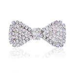 2 fermagli per capelli con nodo e fiocco in cristallo con strass per donna alla moda, 2 pezzi