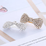 2 fermagli per capelli con nodo e fiocco in cristallo con strass per donna alla moda, 2 pezzi