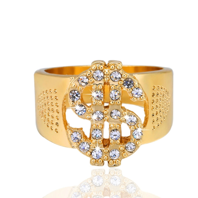 Anelli con sigillo in oro con simbolo del dollaro statunitense Rock Bling per gioielli da uomo