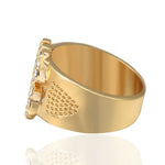 Anelli con sigillo in oro con simbolo del dollaro statunitense Rock Bling per gioielli da uomo