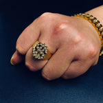 Anelli con sigillo in oro con simbolo del dollaro statunitense Rock Bling per gioielli da uomo