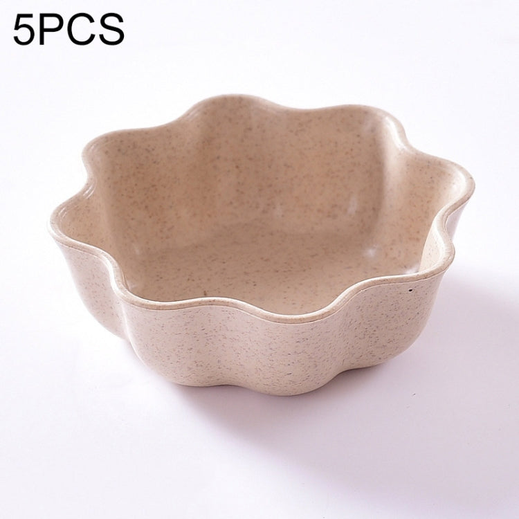 5 pezzi creativi piatti a forma di prugna piatto di condimento in paglia di grano piatto per snack salsa di peperoncino salsa ketchup piatto di sale, dimensioni: 7x7x2,5 cm