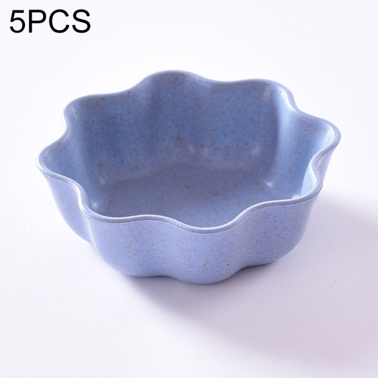 5 pezzi creativi piatti a forma di prugna piatto di condimento in paglia di grano piatto per snack salsa di peperoncino salsa ketchup piatto di sale, dimensioni: 7x7x2,5 cm