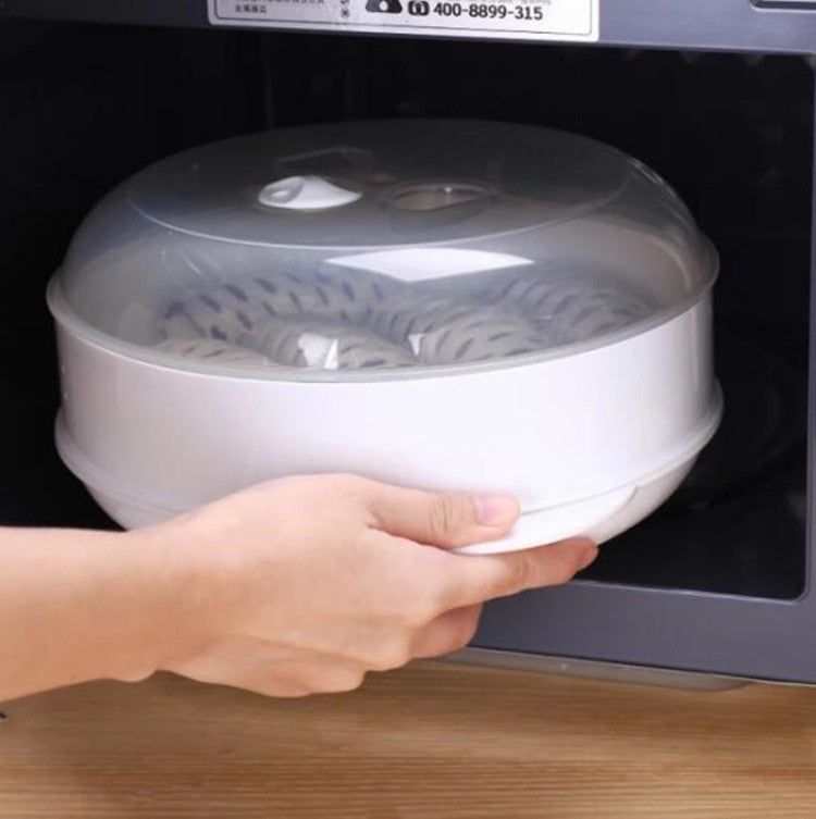 2 PZ Pentola A Vapore Per Microonde Accessori Per Pentole Per Cottura A Vapore Verdure Frutti Di Mare, Single layer, Double layer