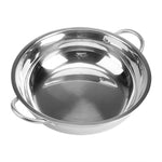 Pentola calda in acciaio inossidabile da 5 pezzi Pentola per zuppa trasparente non magnetica spessa Pentola calda a doppia orecchie, 30cm, 32cm