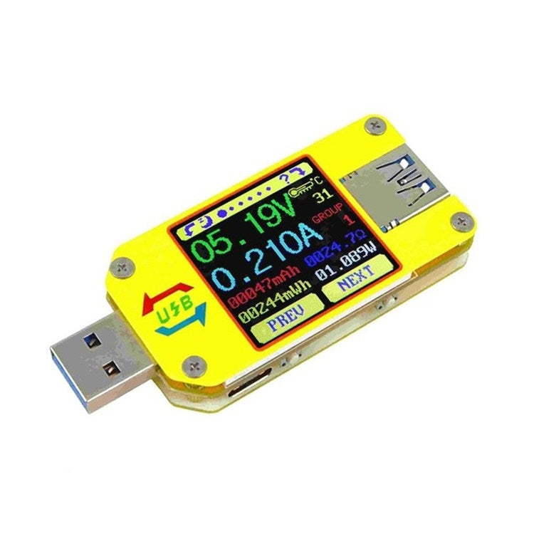 Tester per schermo con display a colori USB 3.0 Misuratore di tensione-corrente di tipo C, supporto APP Android, UM34 without Bluetooth, UM34C with Bluetooth