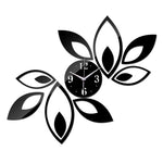 Fiore arte design moderno fai da te rimovibile specchio di cristallo 3D orologio da parete adesivo da parete soggiorno camera da letto arredamento