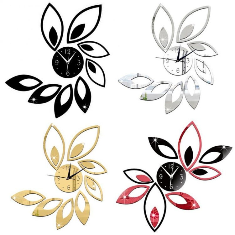 Fiore arte design moderno fai da te rimovibile specchio di cristallo 3D orologio da parete adesivo da parete soggiorno camera da letto arredamento