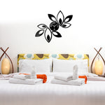 Fiore arte design moderno fai da te rimovibile specchio di cristallo 3D orologio da parete adesivo da parete soggiorno camera da letto arredamento