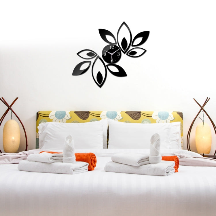 Fiore arte design moderno fai da te rimovibile specchio di cristallo 3D orologio da parete adesivo da parete soggiorno camera da letto arredamento