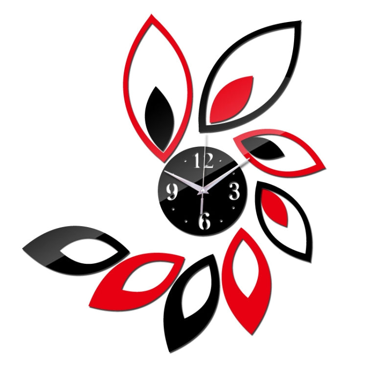 Fiore arte design moderno fai da te rimovibile specchio di cristallo 3D orologio da parete adesivo da parete soggiorno camera da letto arredamento