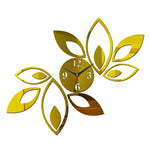 Fiore arte design moderno fai da te rimovibile specchio di cristallo 3D orologio da parete adesivo da parete soggiorno camera da letto arredamento