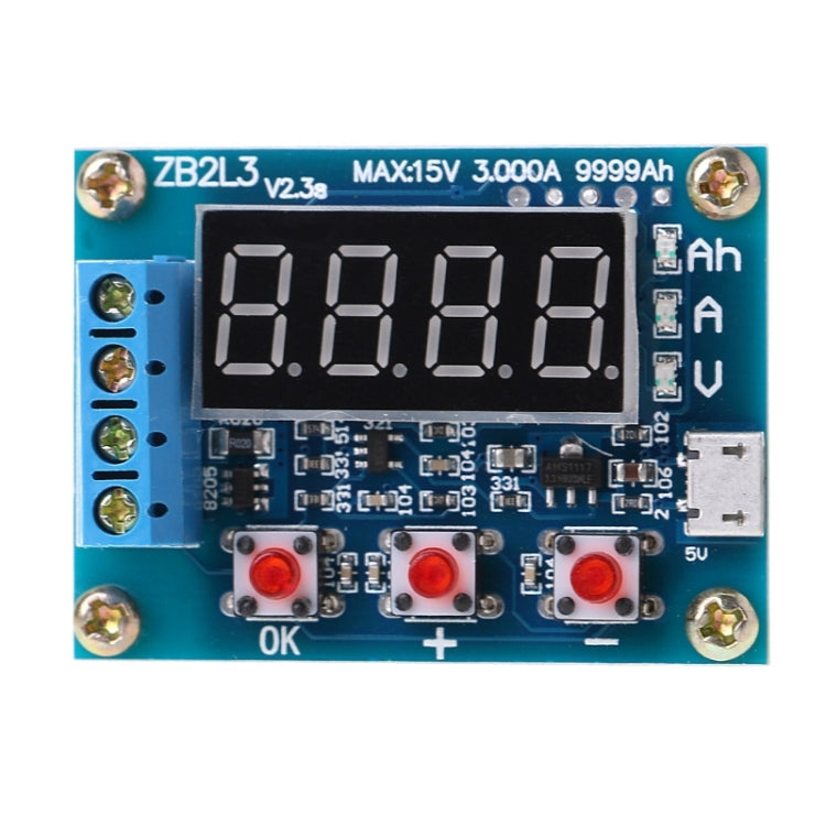 ZB2L3 Tester di capacità della batteria 1.2-12V 18650 Li-ion Litio al piombo-acido Misuratore di capacità della batteria Analizzatore del tester di scarico, ZB2L3 Battery Capacity Tester