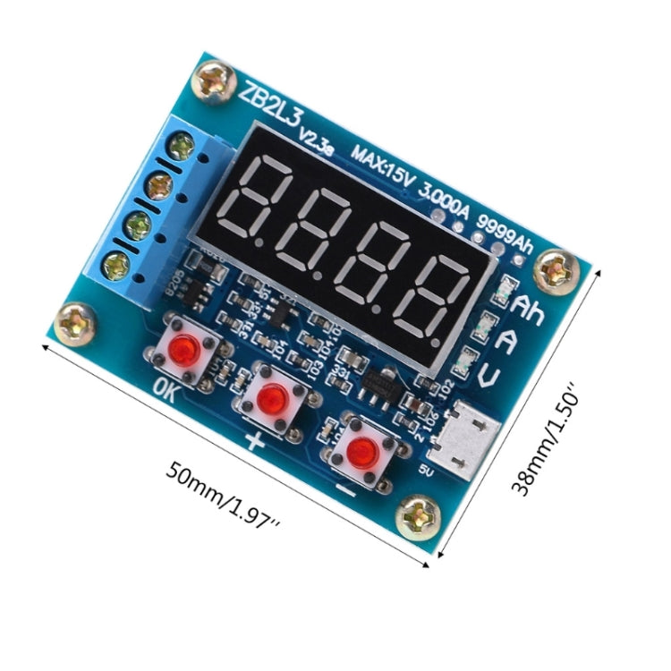 ZB2L3 Tester di capacità della batteria 1.2-12V 18650 Li-ion Litio al piombo-acido Misuratore di capacità della batteria Analizzatore del tester di scarico, ZB2L3 Battery Capacity Tester