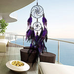 Artigianato di tessitura creativa Perline di piume viola Acchiappasogni Gioielli da appendere a parete, Purple Feather  Beads Dream Catcher