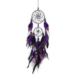 Artigianato di tessitura creativa Perline di piume viola Acchiappasogni Gioielli da appendere a parete, Purple Feather  Beads Dream Catcher