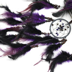 Artigianato di tessitura creativa Perline di piume viola Acchiappasogni Gioielli da appendere a parete, Purple Feather  Beads Dream Catcher