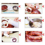 2 pezzi macchina per salsicce riempitrice per carne riempitrice per salumi azionata a mano, 12x17x19cm
