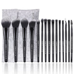 Zoreya Marca Set di pennelli per trucco con setole sintetiche morbide Strumenti per il trucco degli occhi Pennelli per fondotinta neri senza crudeltà