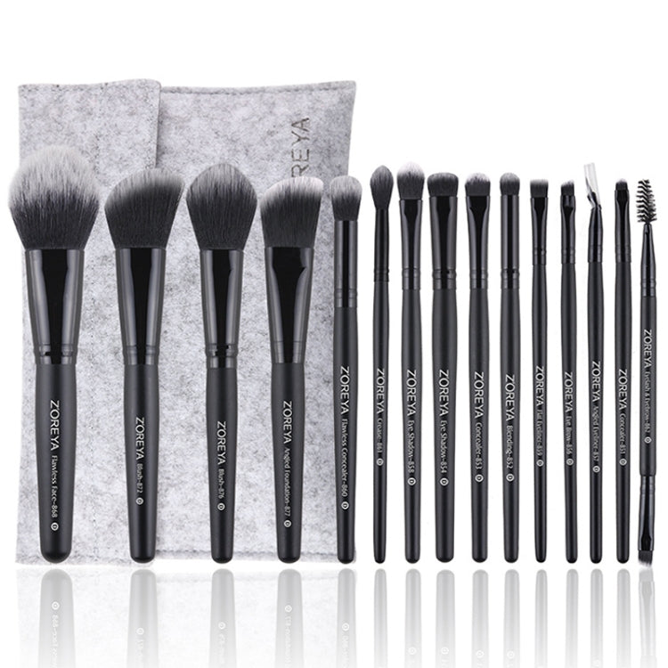 Zoreya Marca Set di pennelli per trucco con setole sintetiche morbide Strumenti per il trucco degli occhi Pennelli per fondotinta neri senza crudeltà
