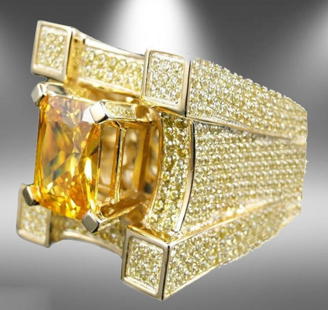 Anello da uomo lussuoso con zirconi microincrostati