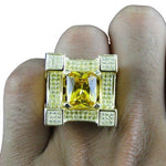 Anello da uomo lussuoso con zirconi microincrostati