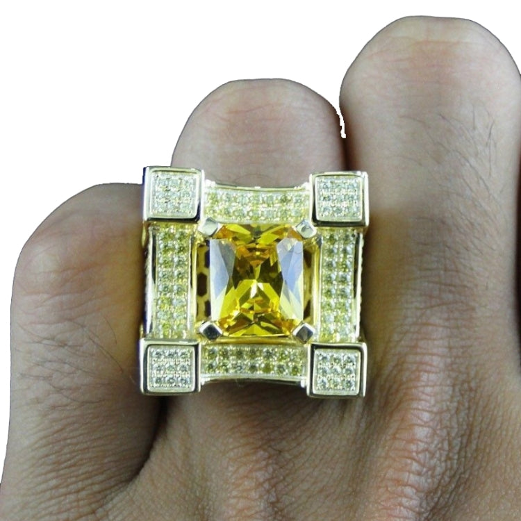 Anello da uomo lussuoso con zirconi microincrostati
