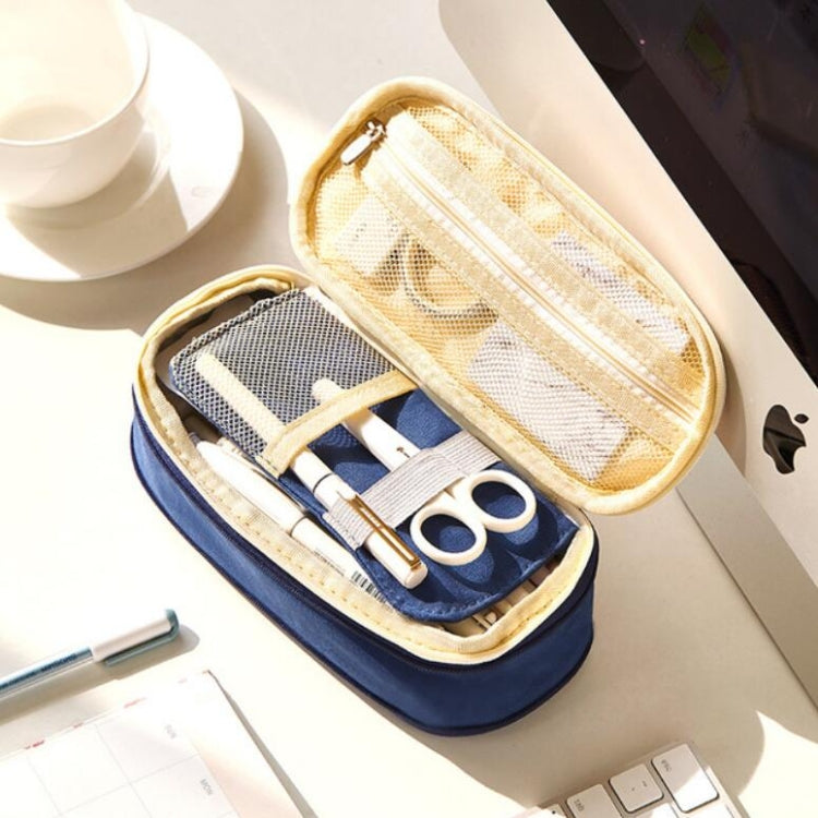Semplice borsa di cancelleria per studenti delle scuole medie primarie Astuccio flessibile Astuccio in rete di grande capacità