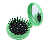 Spazzola per capelli pieghevole con pettine pieghevole per massaggio da viaggio di piccole dimensioni, tasca rotonda portatile da 10 pezzi, Random Color