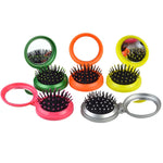 Spazzola per capelli pieghevole con pettine pieghevole per massaggio da viaggio di piccole dimensioni, tasca rotonda portatile da 10 pezzi, Random Color