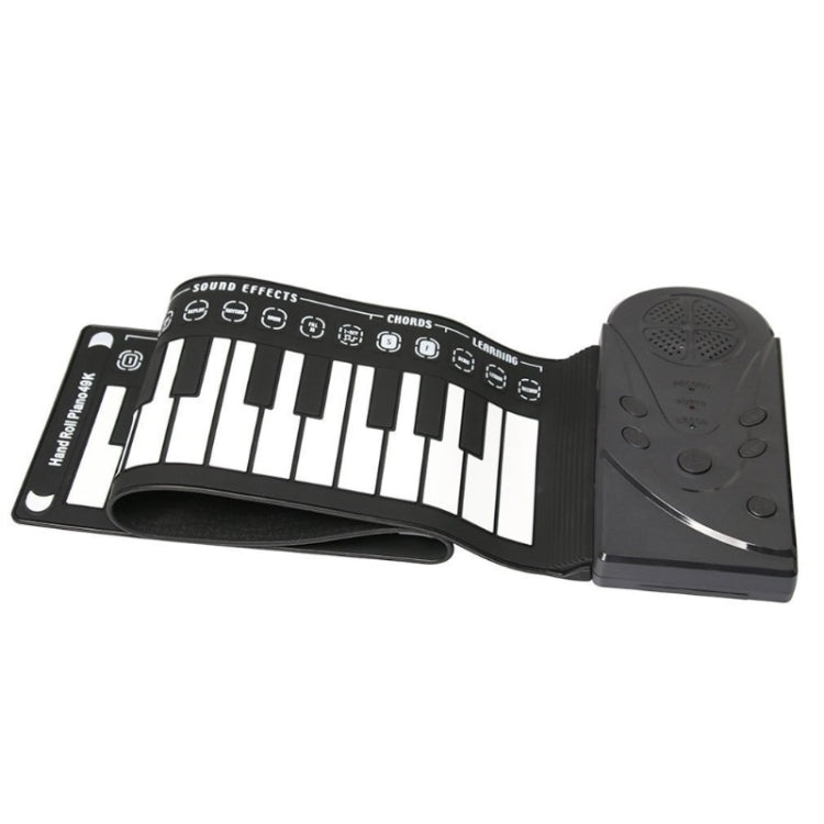 Pianoforte portatile a 49 tasti arrotolato a mano con corno. Principianti per bambini che praticano il pianoforte elettronico, 49-Key Hand-Rolled Piano