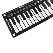 Pianoforte portatile a 49 tasti arrotolato a mano con corno. Principianti per bambini che praticano il pianoforte elettronico, 49-Key Hand-Rolled Piano