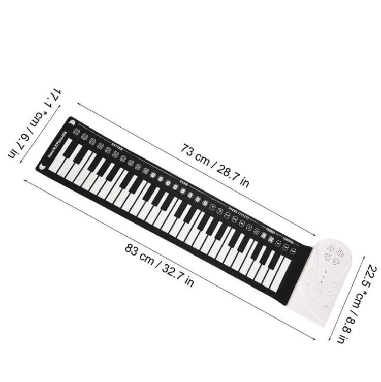 Pianoforte portatile a 49 tasti arrotolato a mano con corno. Principianti per bambini che praticano il pianoforte elettronico, 49-Key Hand-Rolled Piano