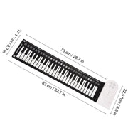 Pianoforte portatile a 49 tasti arrotolato a mano con corno. Principianti per bambini che praticano il pianoforte elettronico, 49-Key Hand-Rolled Piano
