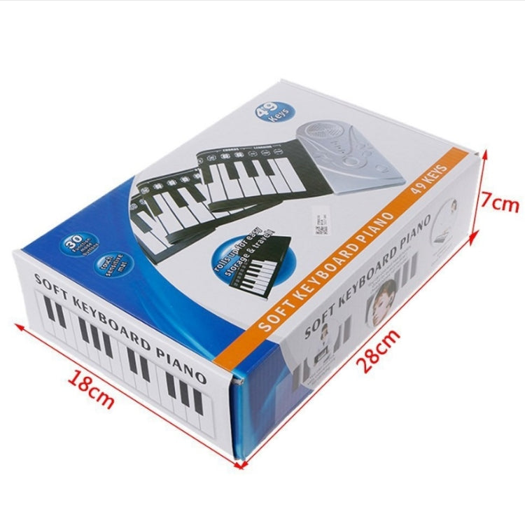 Pianoforte portatile a 49 tasti arrotolato a mano con corno. Principianti per bambini che praticano il pianoforte elettronico, 49-Key Hand-Rolled Piano