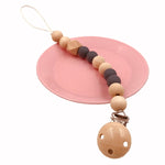3 PCS Catena per clip per ciuccio per bambini Supporto in legno Clip per ciuccio per ciuccio Guinzaglio per capezzoli per l'alimentazione infantile