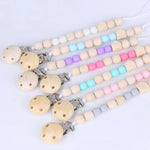 3 PCS Catena per clip per ciuccio per bambini Supporto in legno Clip per ciuccio per ciuccio Guinzaglio per capezzoli per l'alimentazione infantile