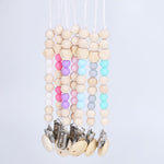 3 PCS Catena per clip per ciuccio per bambini Supporto in legno Clip per ciuccio per ciuccio Guinzaglio per capezzoli per l'alimentazione infantile