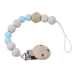 3 PCS Catena per clip per ciuccio per bambini Supporto in legno Clip per ciuccio per ciuccio Guinzaglio per capezzoli per l'alimentazione infantile