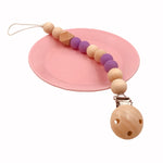 3 PCS Catena per clip per ciuccio per bambini Supporto in legno Clip per ciuccio per ciuccio Guinzaglio per capezzoli per l'alimentazione infantile