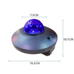 Proiettore a LED per cielo stellato con onda d'acqua, telecomando USB, controllo vocale Bluetooth, luce laser rotante a sfera magica