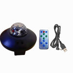 Proiettore a LED per cielo stellato con onda d'acqua, telecomando USB, controllo vocale Bluetooth, luce laser rotante a sfera magica