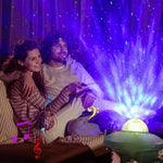 Proiettore a LED per cielo stellato con onda d'acqua, telecomando USB, controllo vocale Bluetooth, luce laser rotante a sfera magica