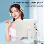 Specchio per trucco quadrato triplo a LED semplice ed elegante, Plug-in Monochrome Lamp, Charging Model Monochrome Lamp, Charging Model Three-color Light